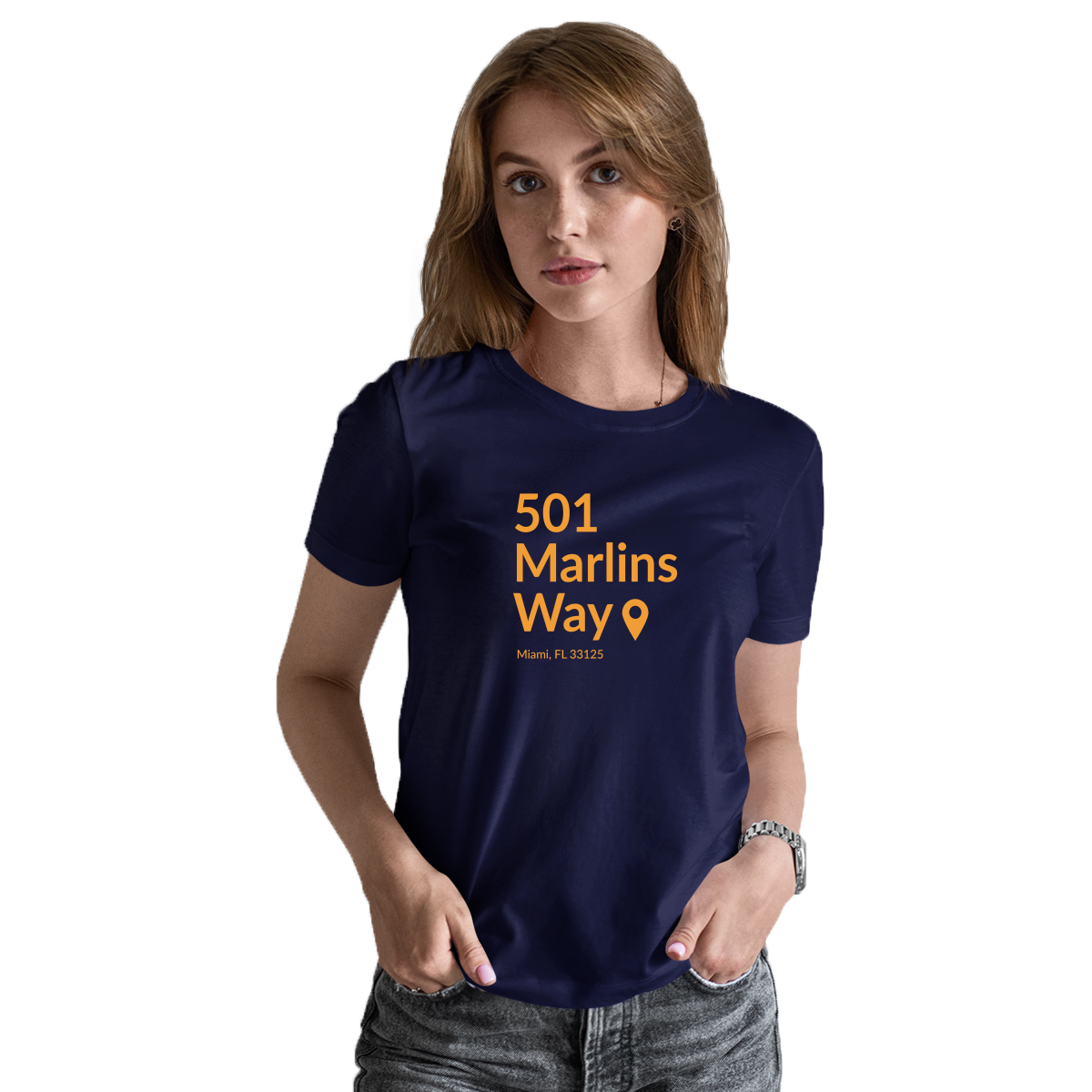 Miami Baseball Stadium  Women's T-shirt | Navy