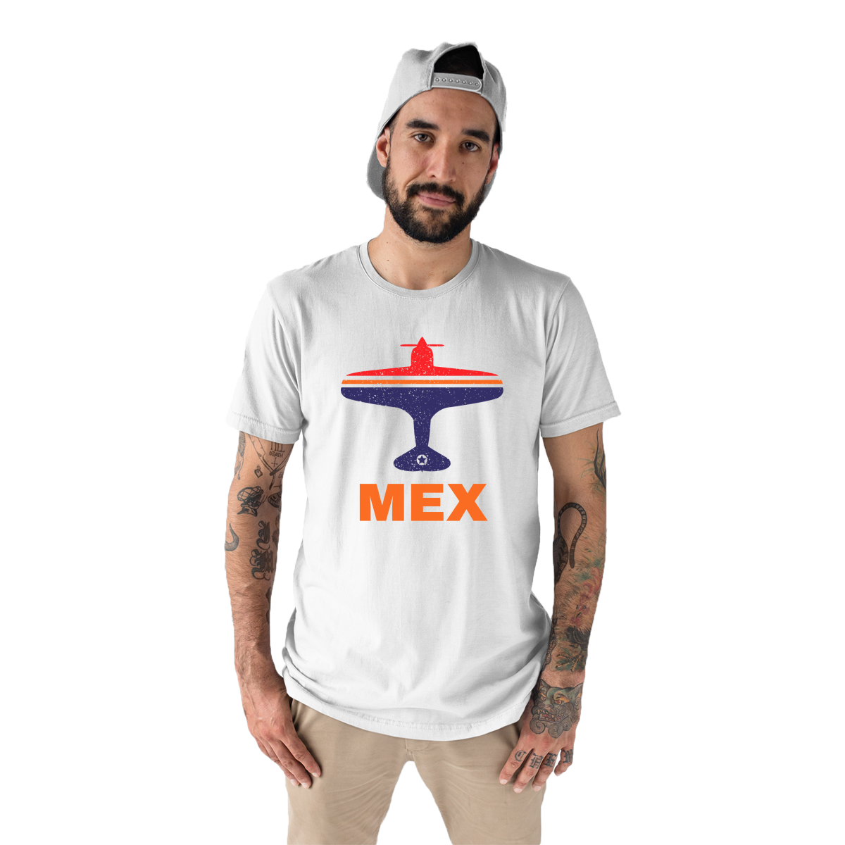 Fly Mexico City MEX Airport  Men's T-shirt | White