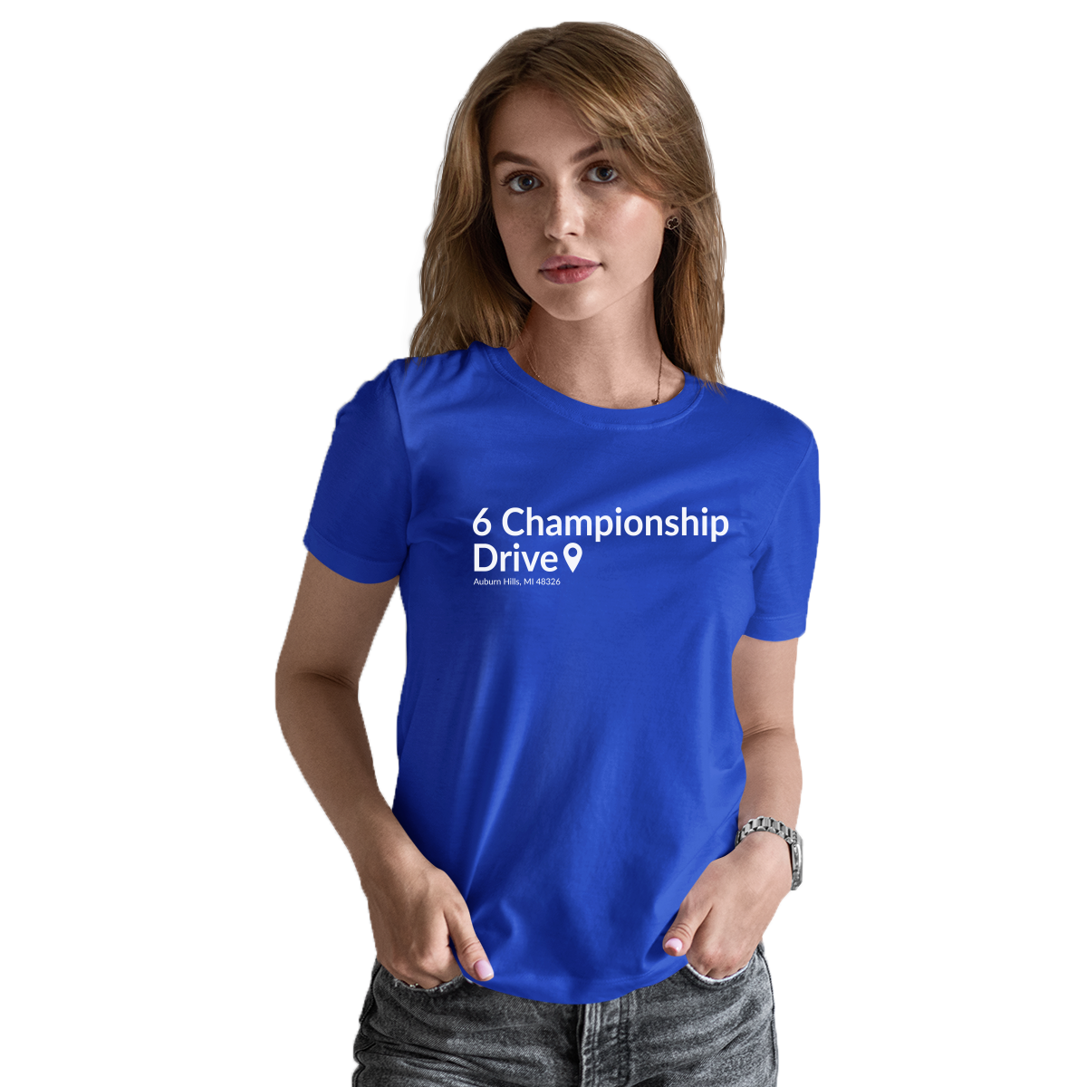 Detroit Basketball Stadium Women's T-shirt | Blue