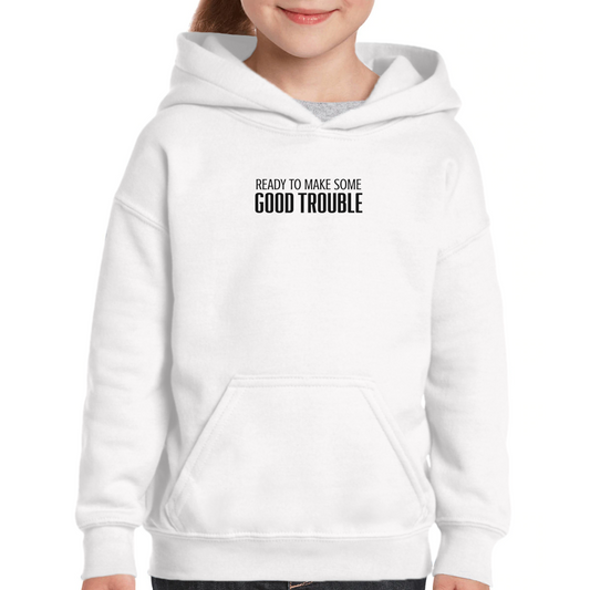 Good Trouble Kids Hoodie | White