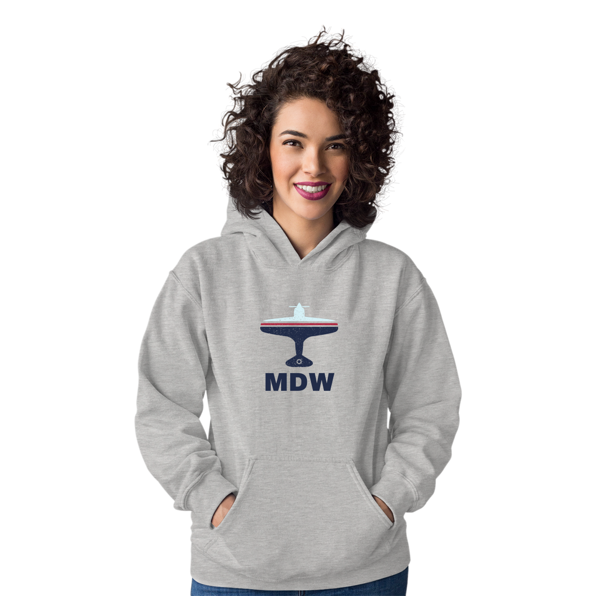 Fly Chicago MDW Airport Unisex Hoodie | Gray