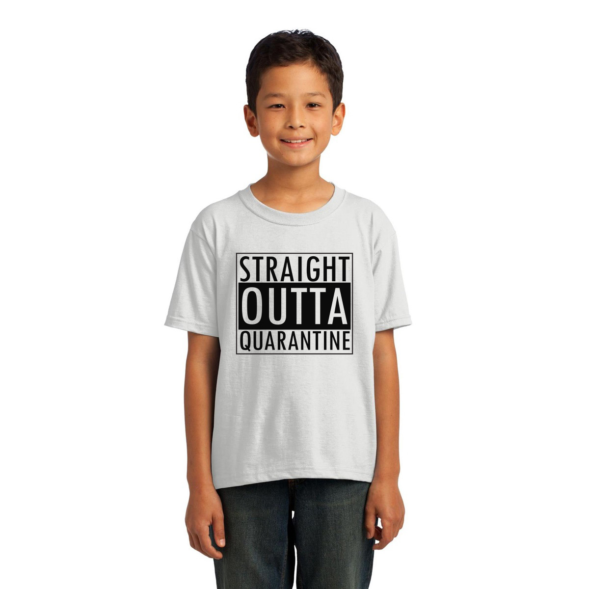 Straight Outta Quarantine  Kids T-shirt | White