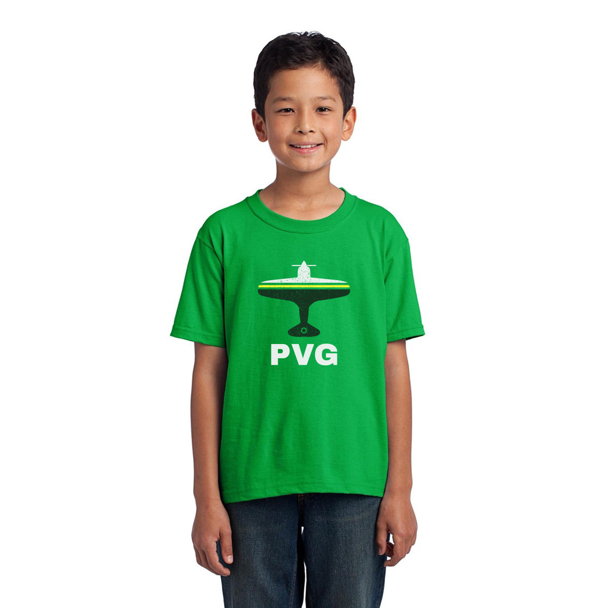 Fly Shanghai PVG Airport Kids T-shirt | Green