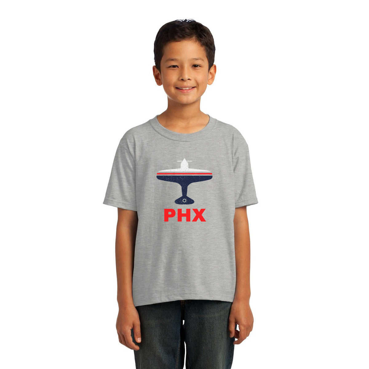 Fly Phoenix PHX Airport  Kids T-shirt | Gray