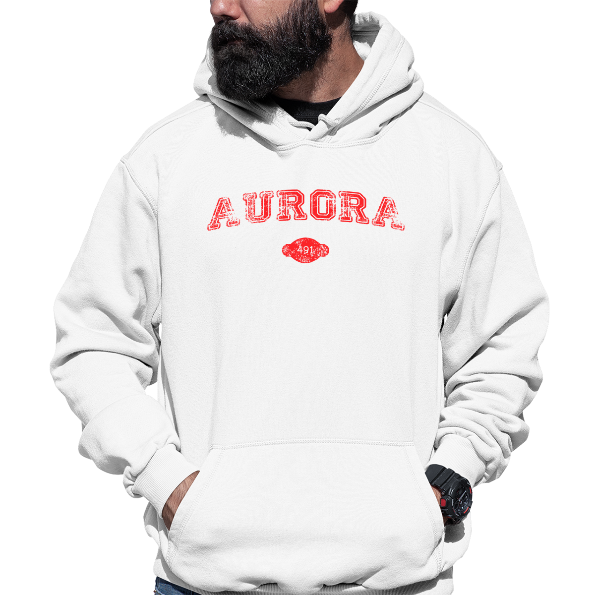 Aurora 1891 Represent Unisex Hoodie | White