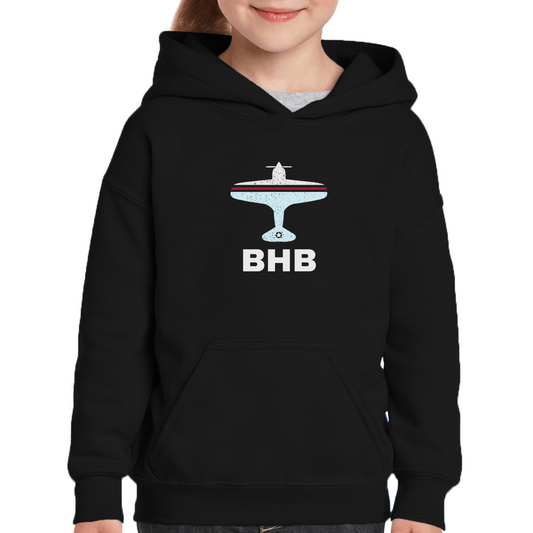 Fly Bar Harbor BHB Airport Kids Hoodie | Black
