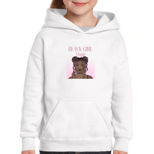 Black Girl Magic Kids Hoodie | White