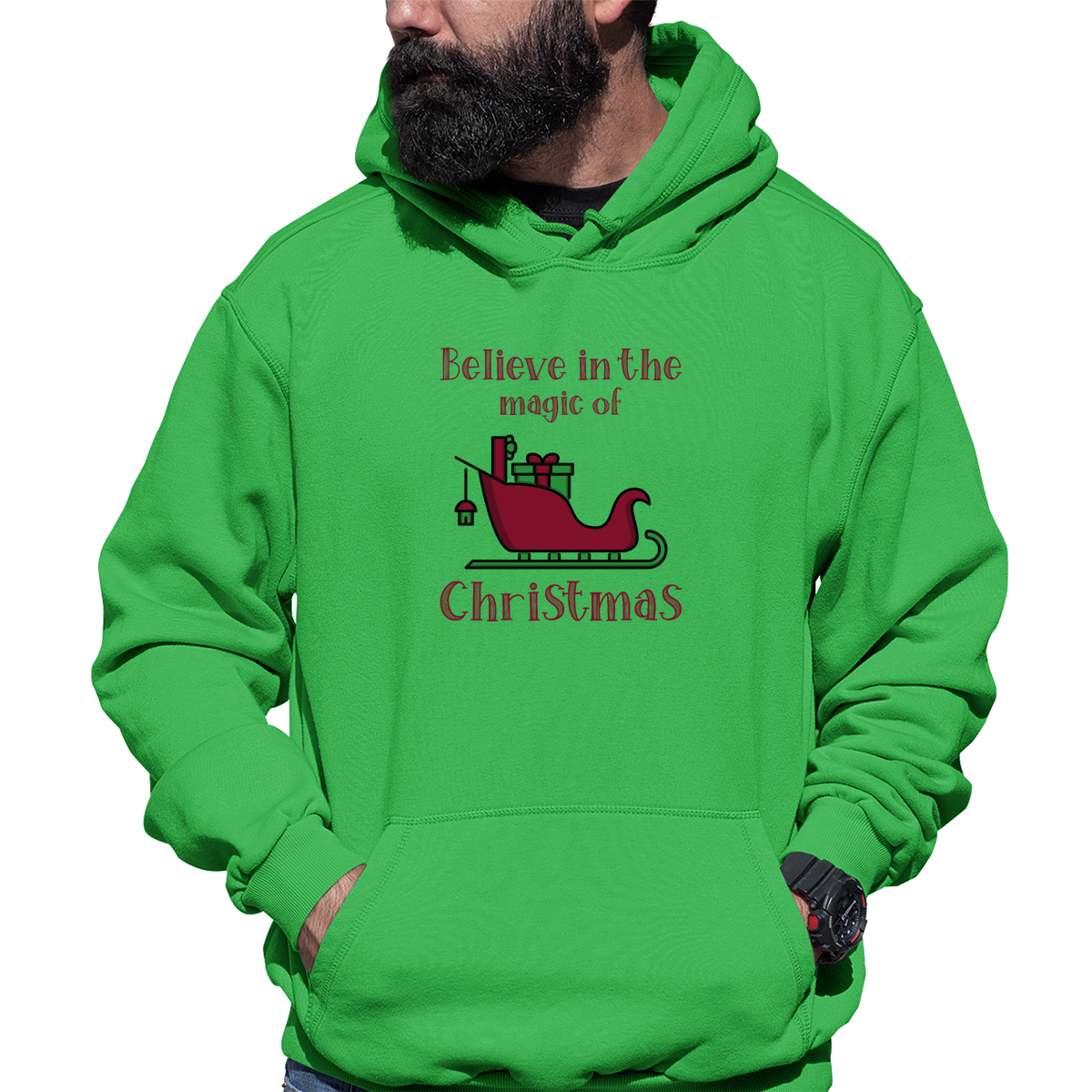 Believe in the Magic of Christmas Unisex Hoodie | Green