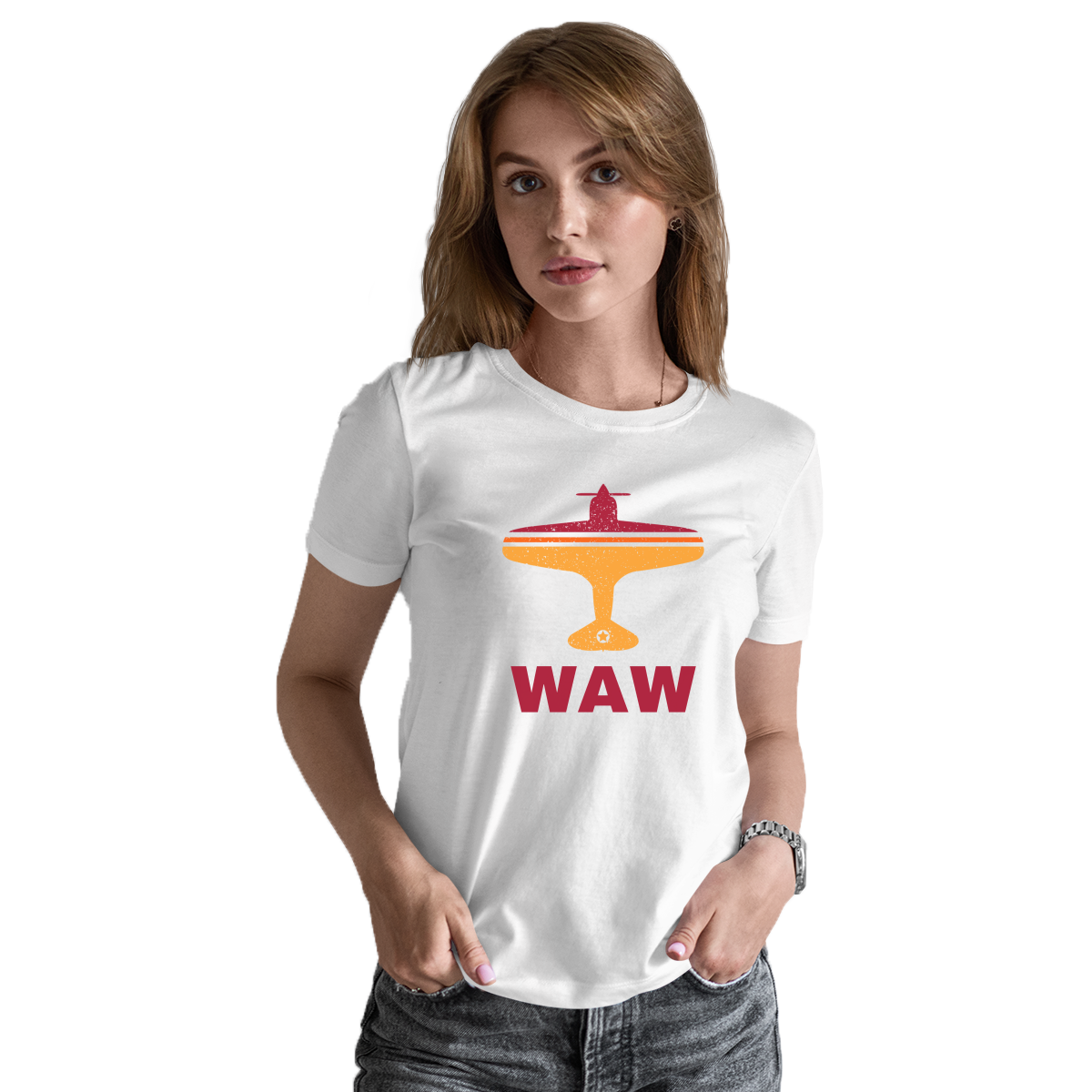 Fly Warsaw WAW Airport Women's T-shirt | White
