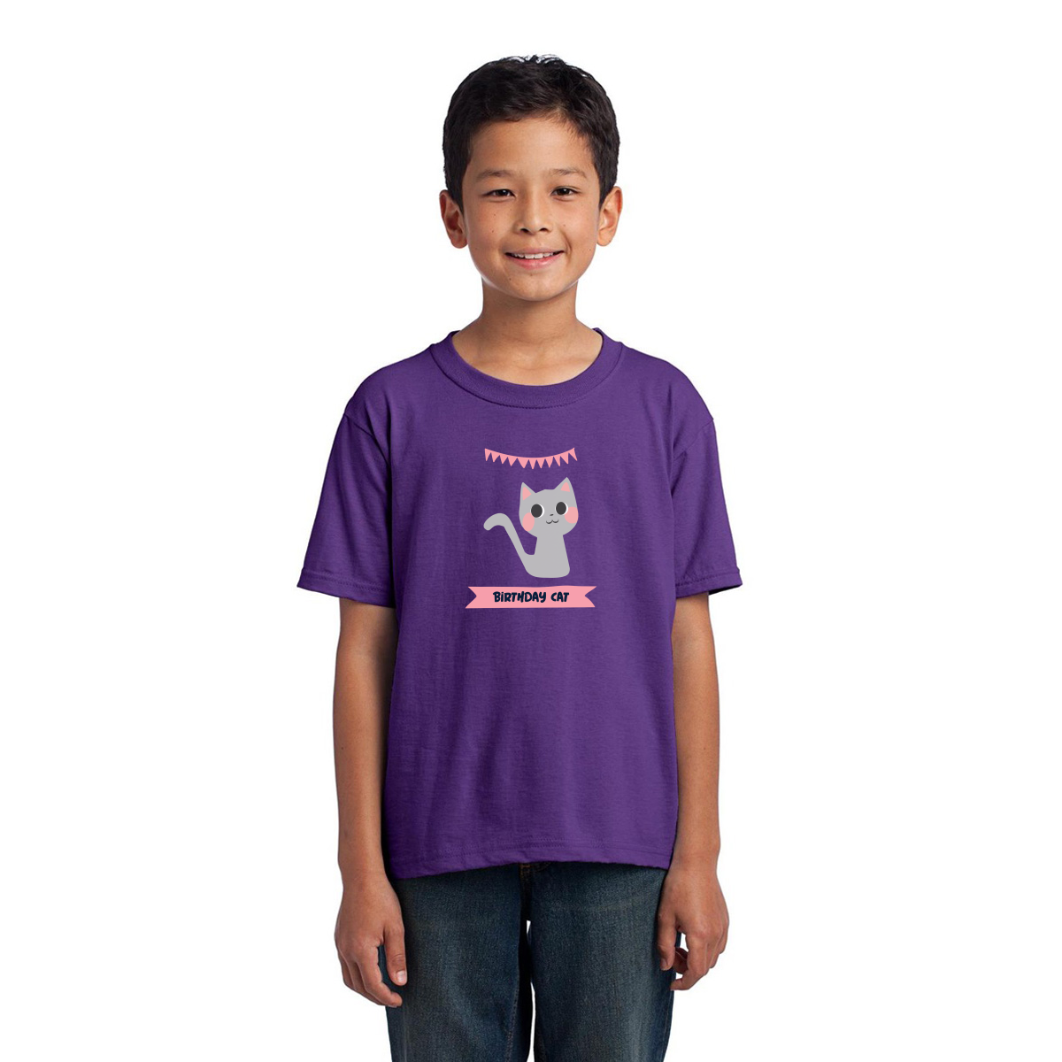 Birthday Cat Toddler T-shirt | Purple