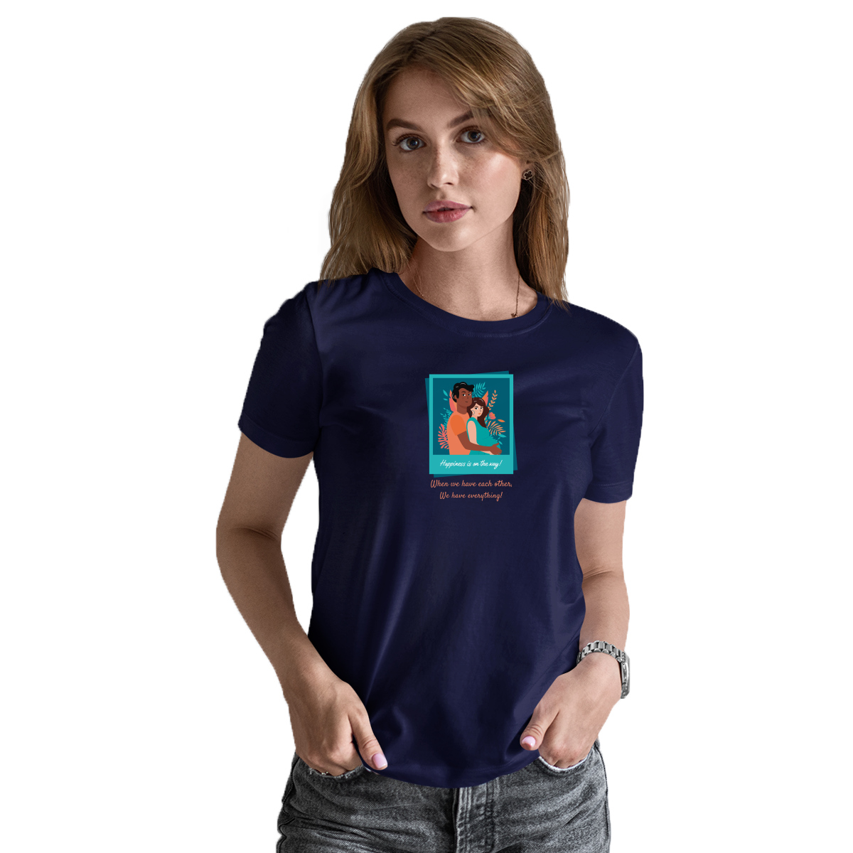 Happiness is on the way Women's T-shirt | Navy