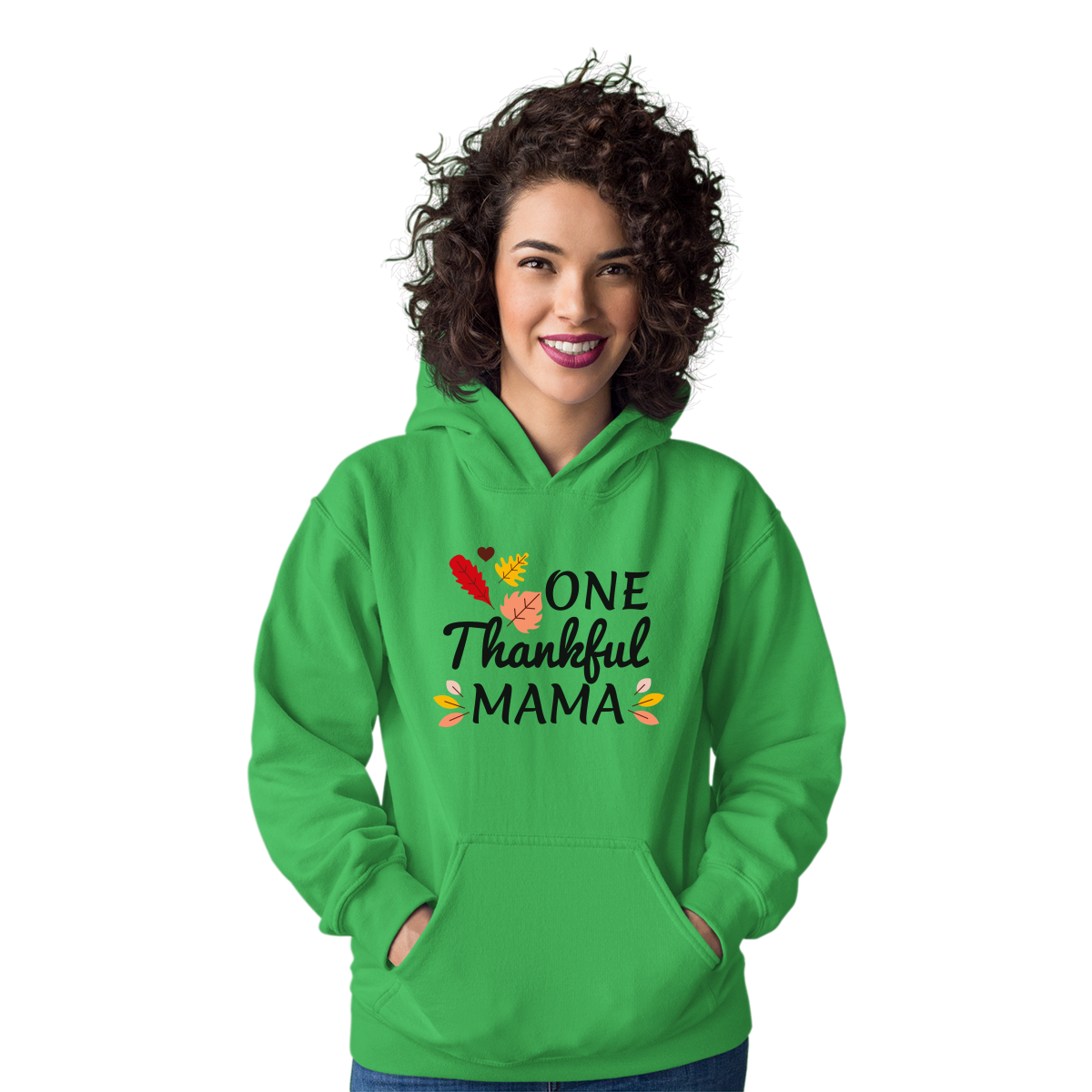 One Thankful Mama Daddy Unisex Hoodie | Green