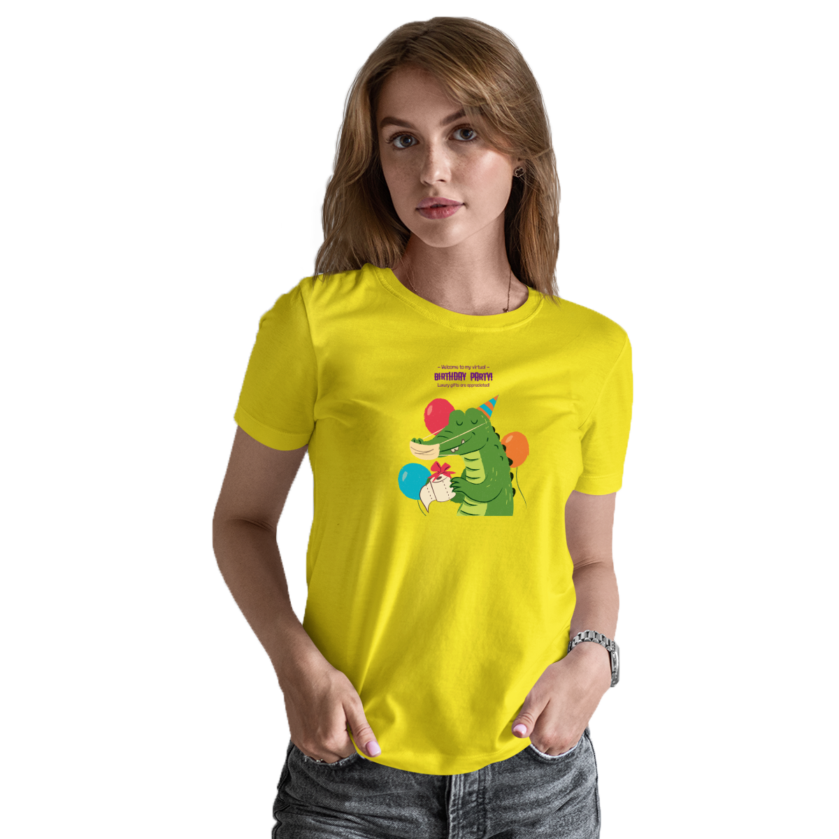 Welcome to My Virtual Birthday Party Women's T-shirt | Yellow