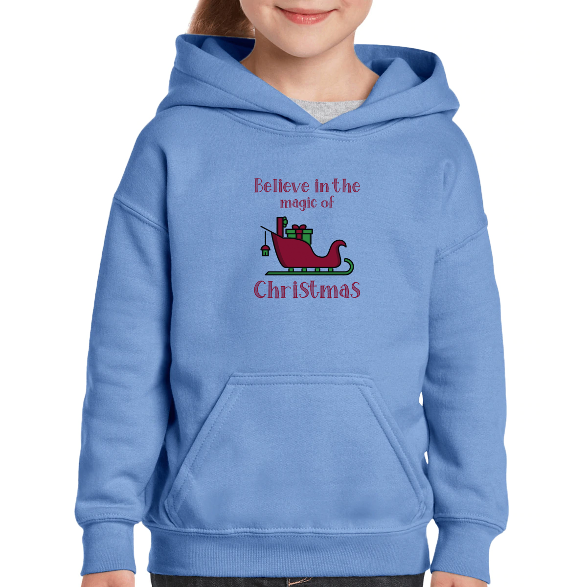 Believe in the Magic of Christmas Kids Hoodie | Blue