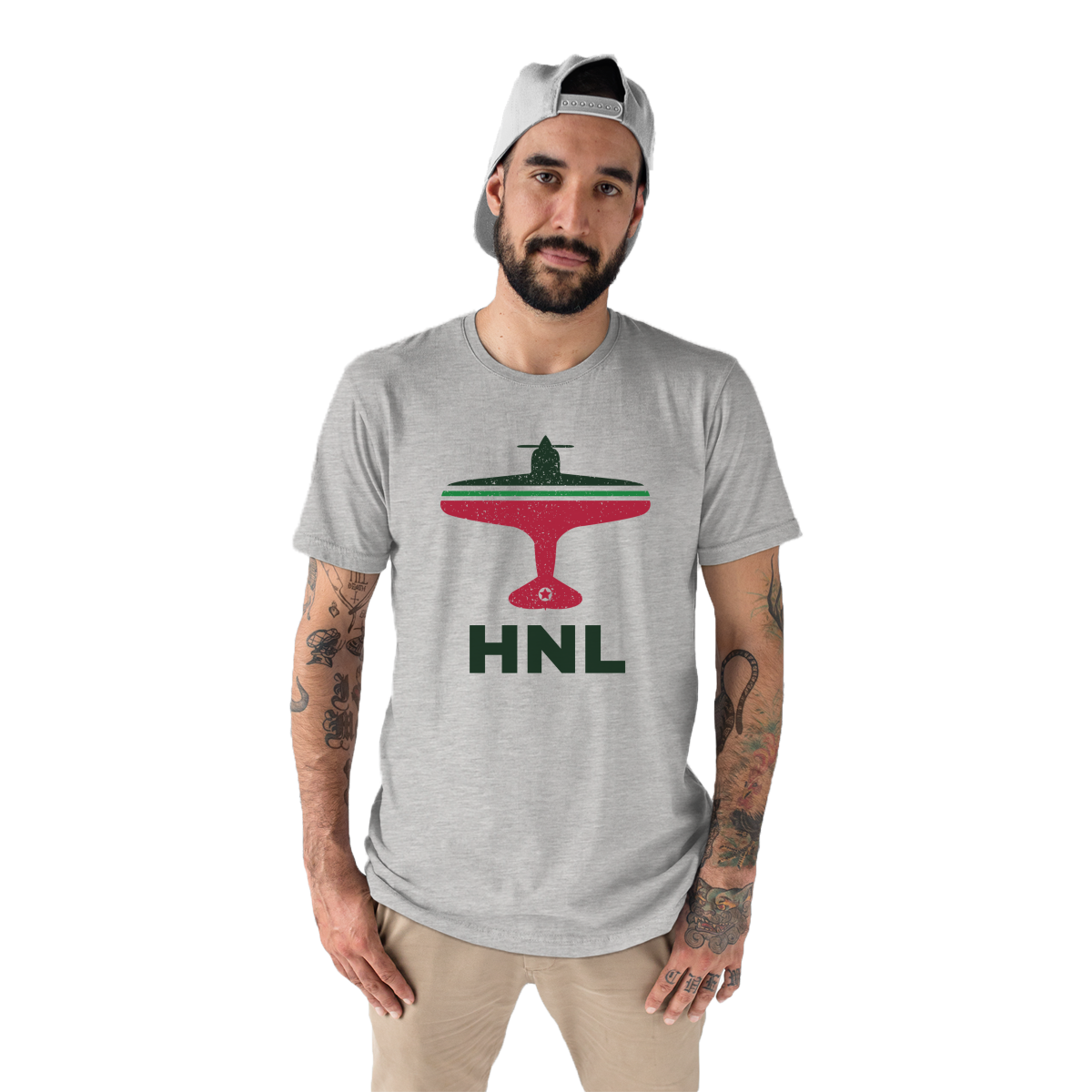 Fly Honolulu HNL Airport Men's T-shirt | Gray