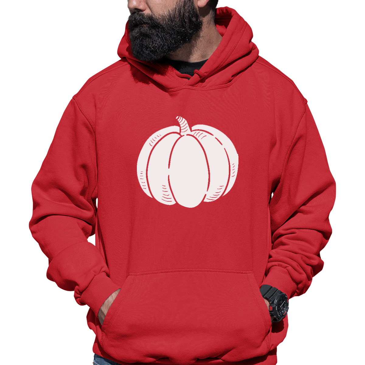 Pumpkin Pocket Unisex Hoodie | Red