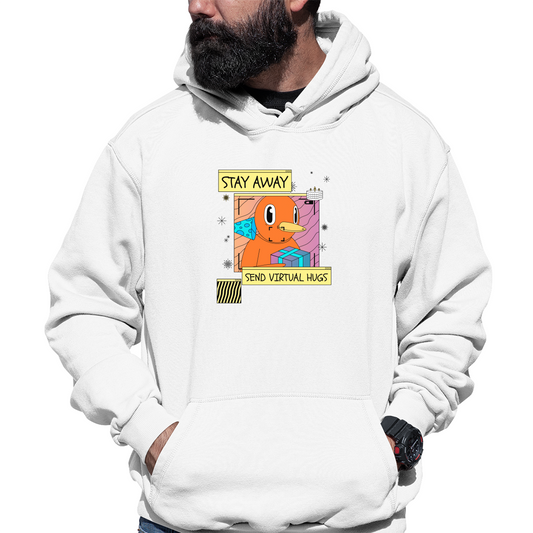 Stay Away Send Virtual Hugs Unisex Hoodie | White