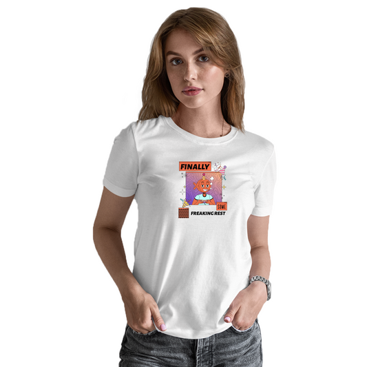 Finally Som Freaking Rest  Women's T-shirt | White