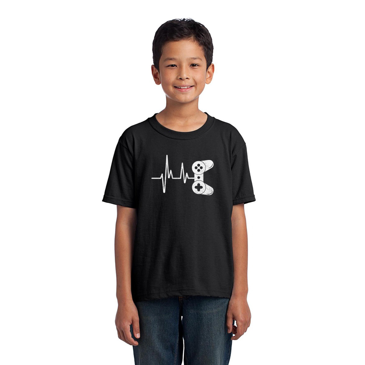 Gamer Heartbeat Kids T-shirt | Black