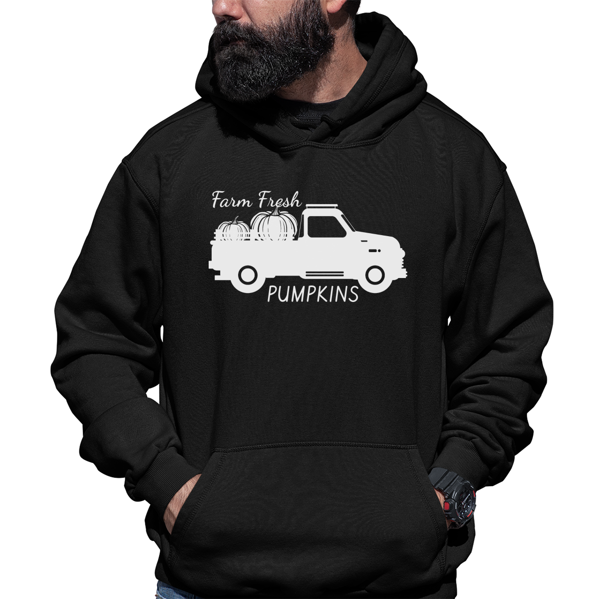 Farm Fresh Pumpkins Unisex Hoodie | Black