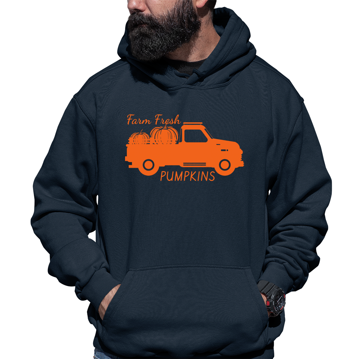 Farm Fresh Pumpkins Unisex Hoodie | Navy