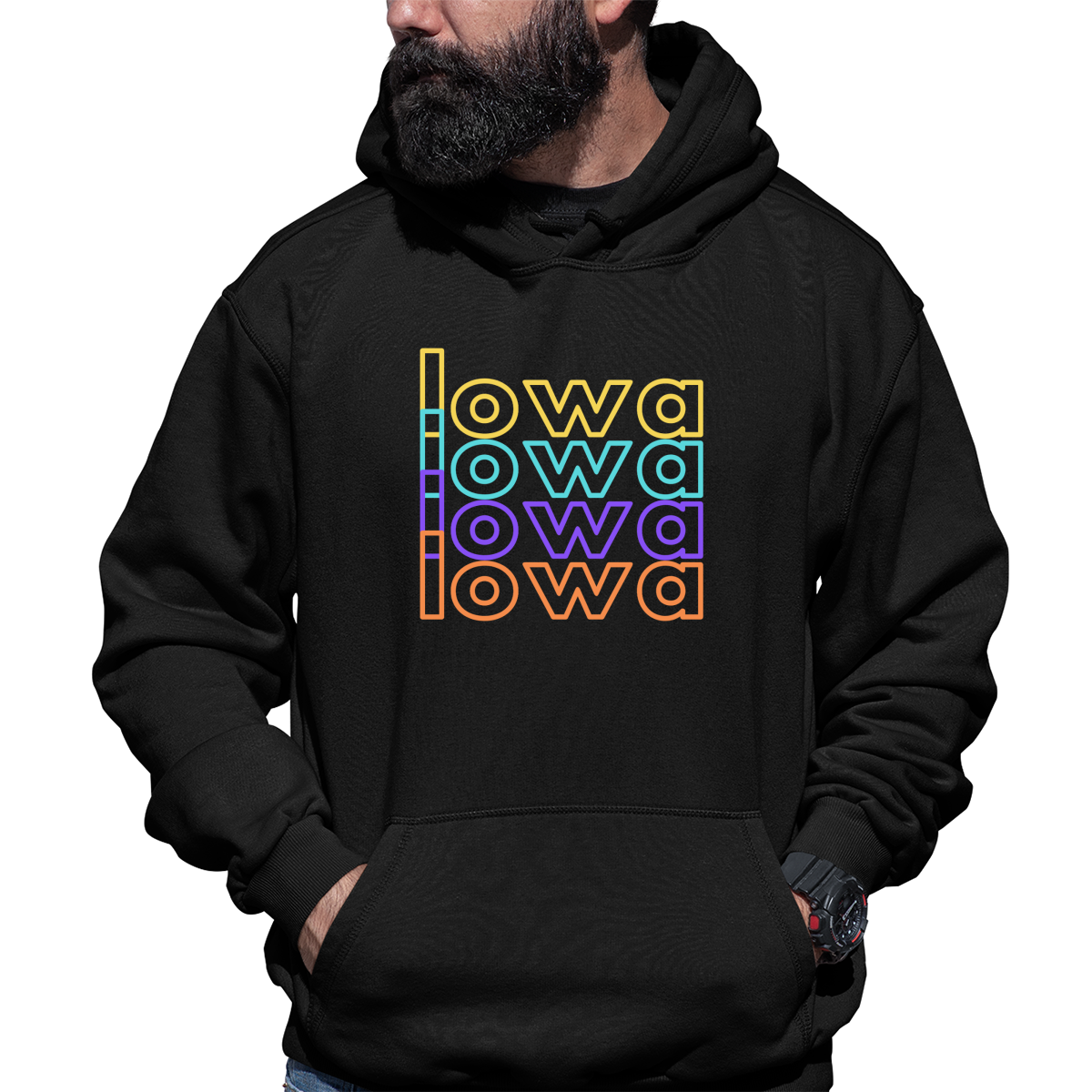 Iowa Unisex Hoodie | Black