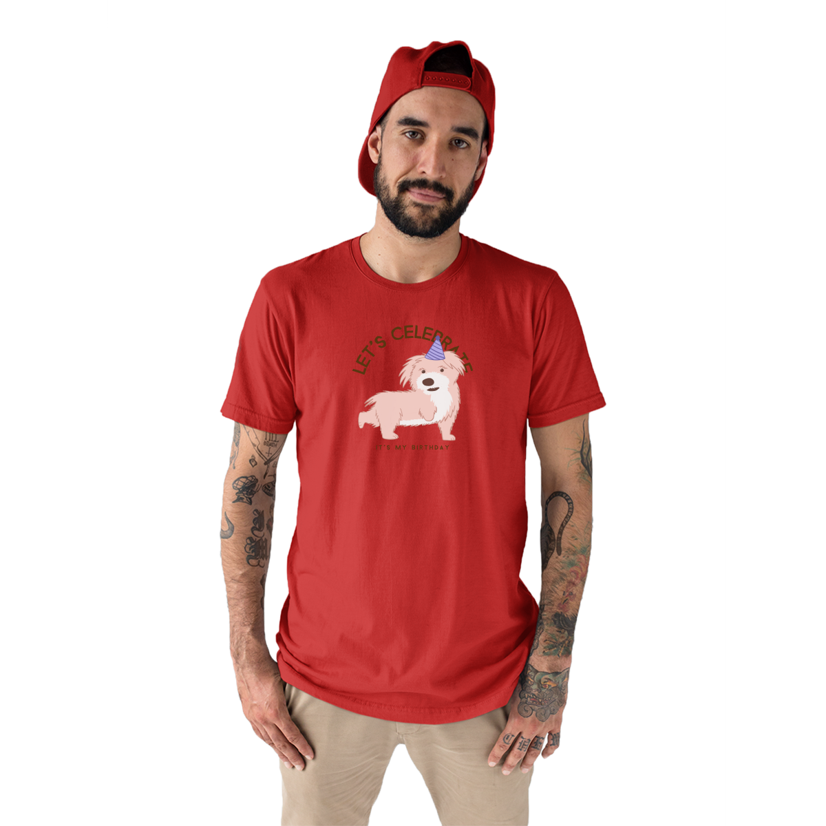 Let's Celebrate It is My Birthday Men's T-shirt | Red