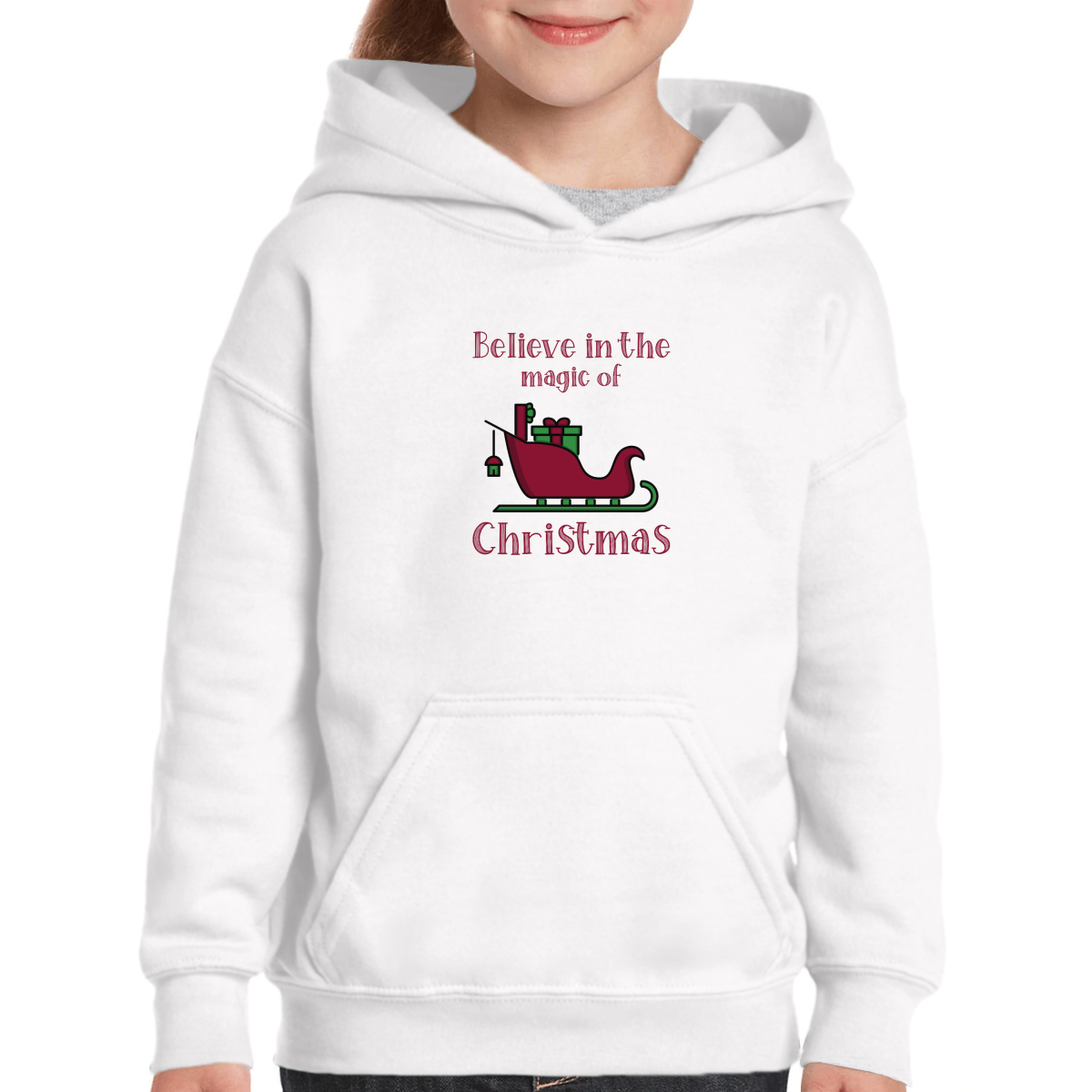 Believe in the Magic of Christmas Kids Hoodie | White