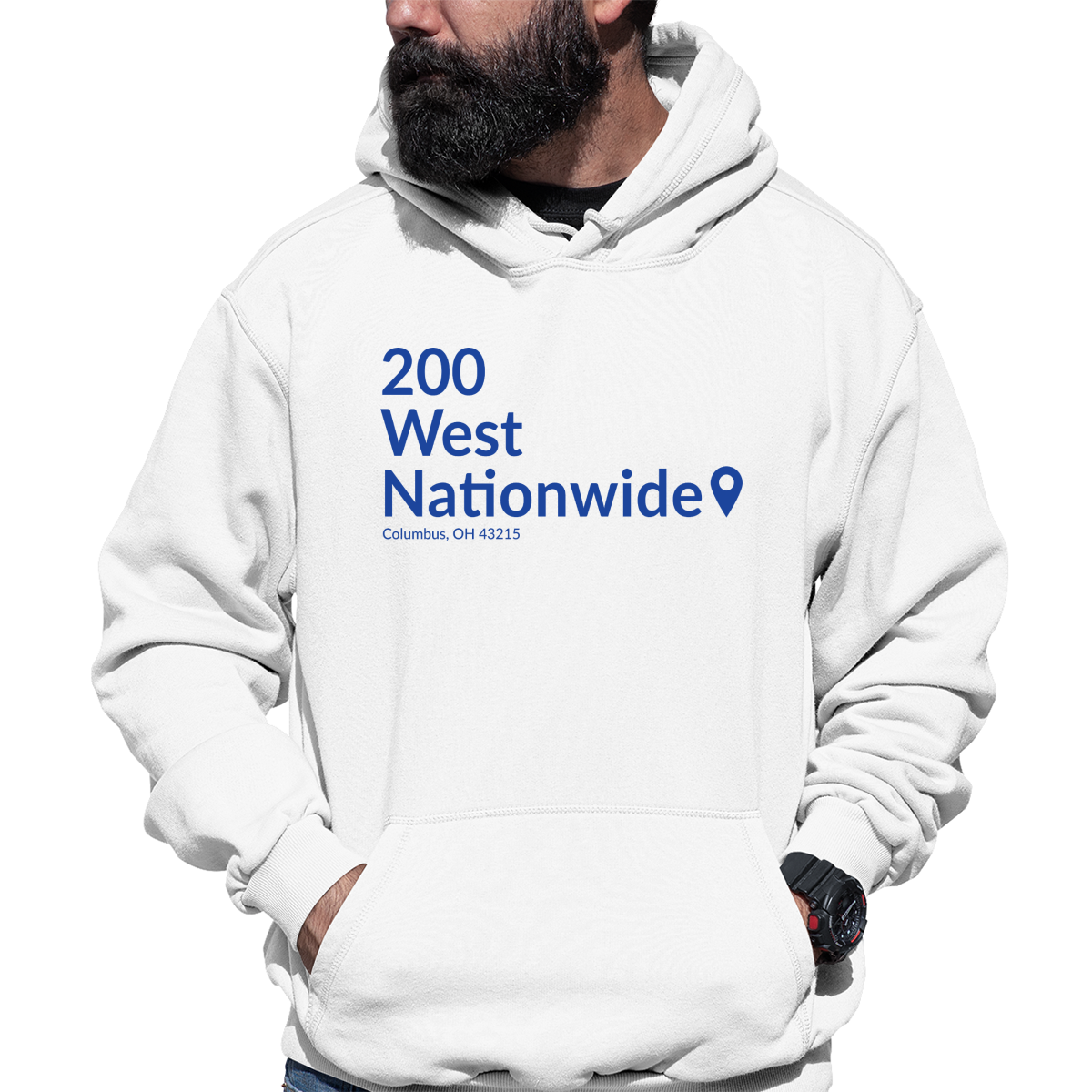 Columbus Hockey Stadium Unisex Hoodie | White