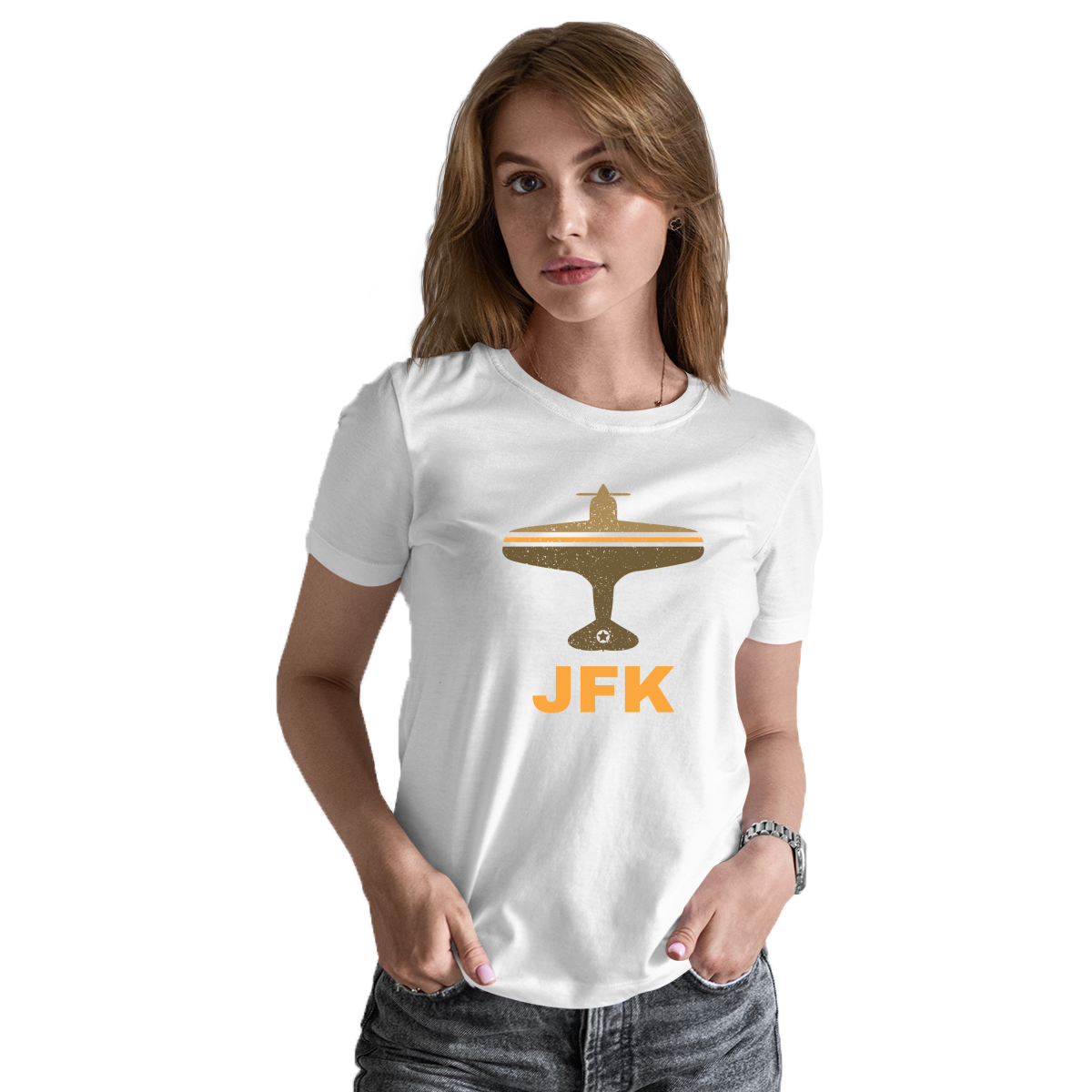 Fly New York JFK Airport Women's T-shirt | White