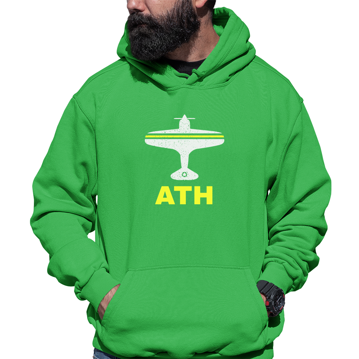 Fly Athens ATH Airport Unisex Hoodie | Green