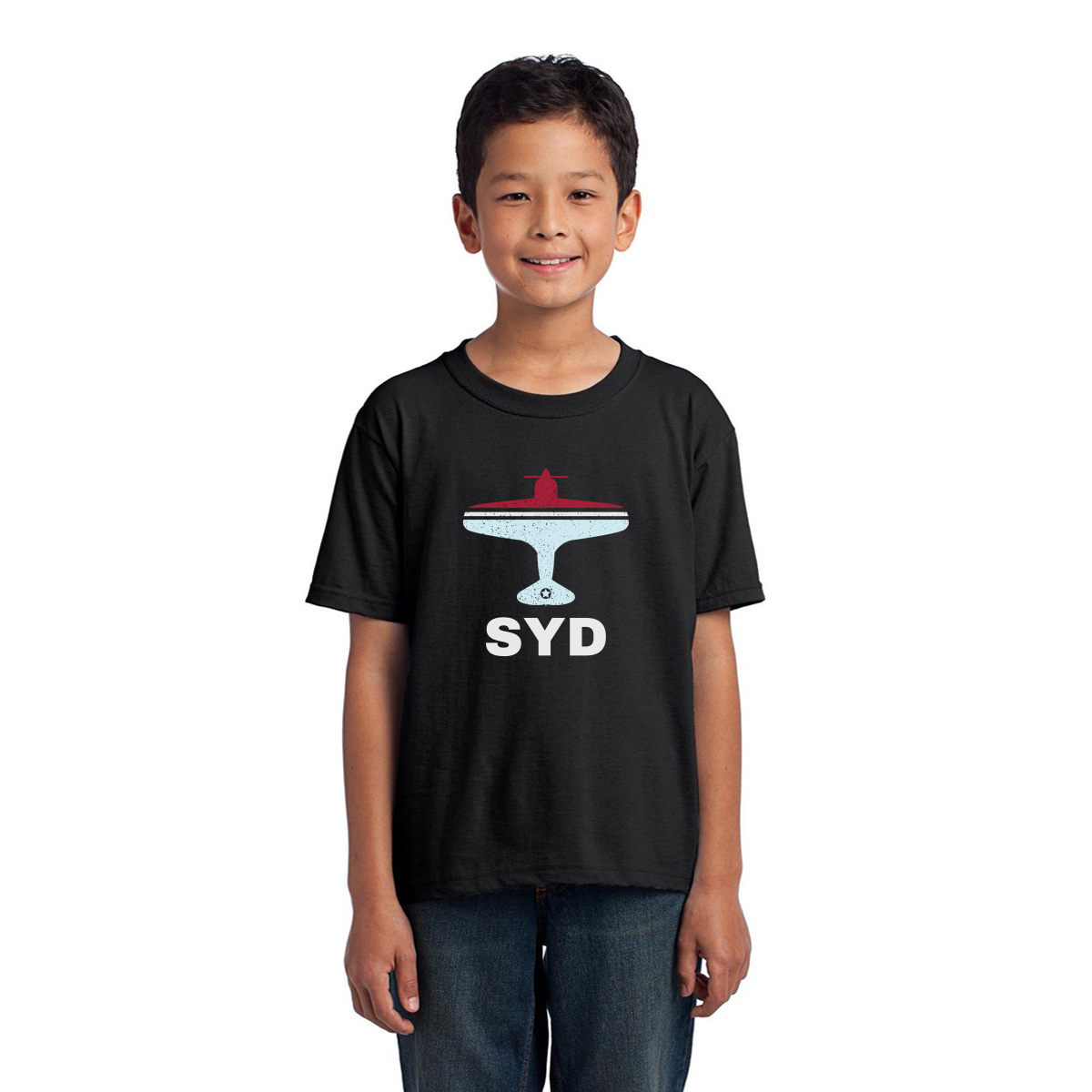 Fly Sydney SYD Airport  Kids T-shirt | Black