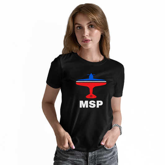 Fly Minneapolis MSP Airport Women's T-shirt | Black