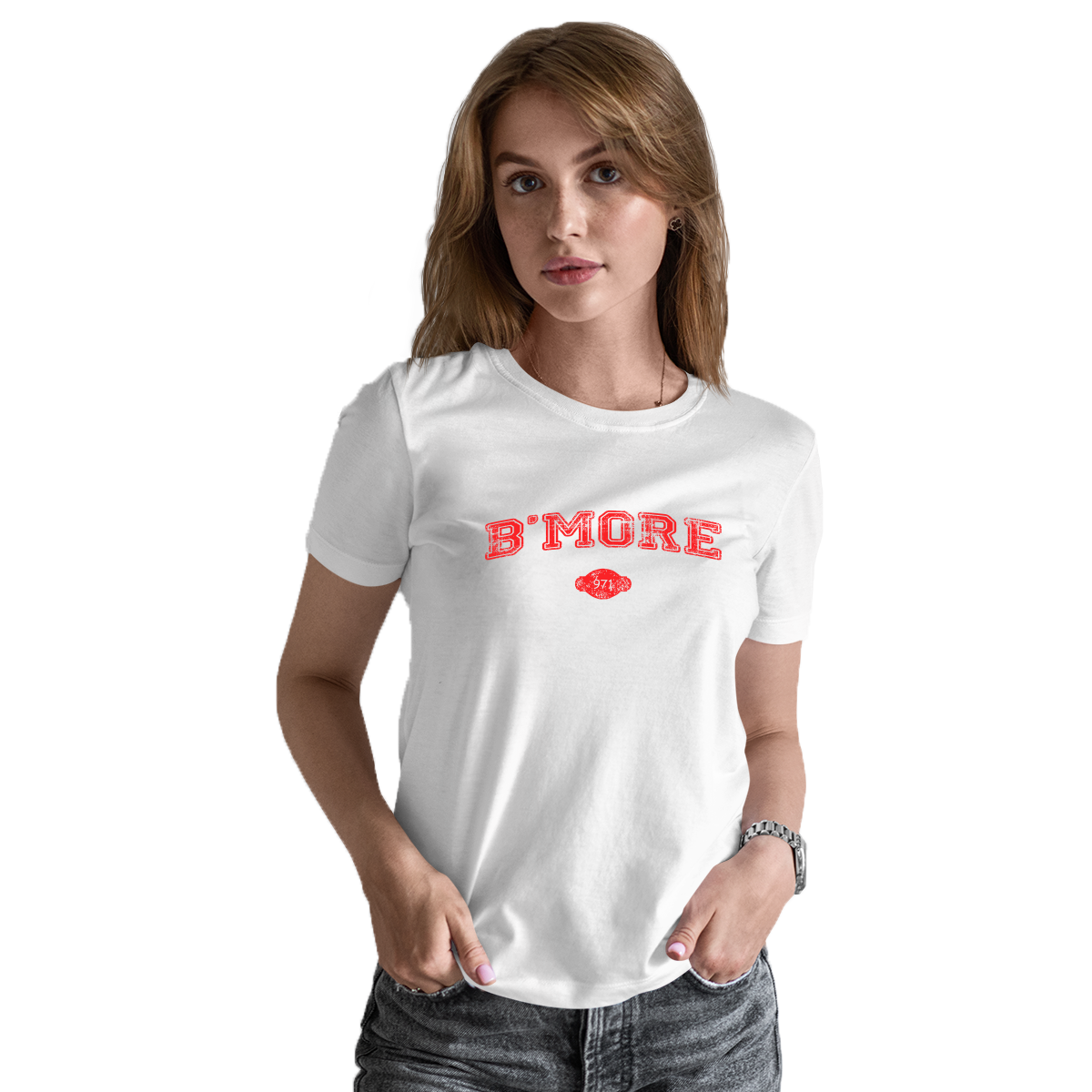 B'more 1729 Represent Women's T-shirt | White