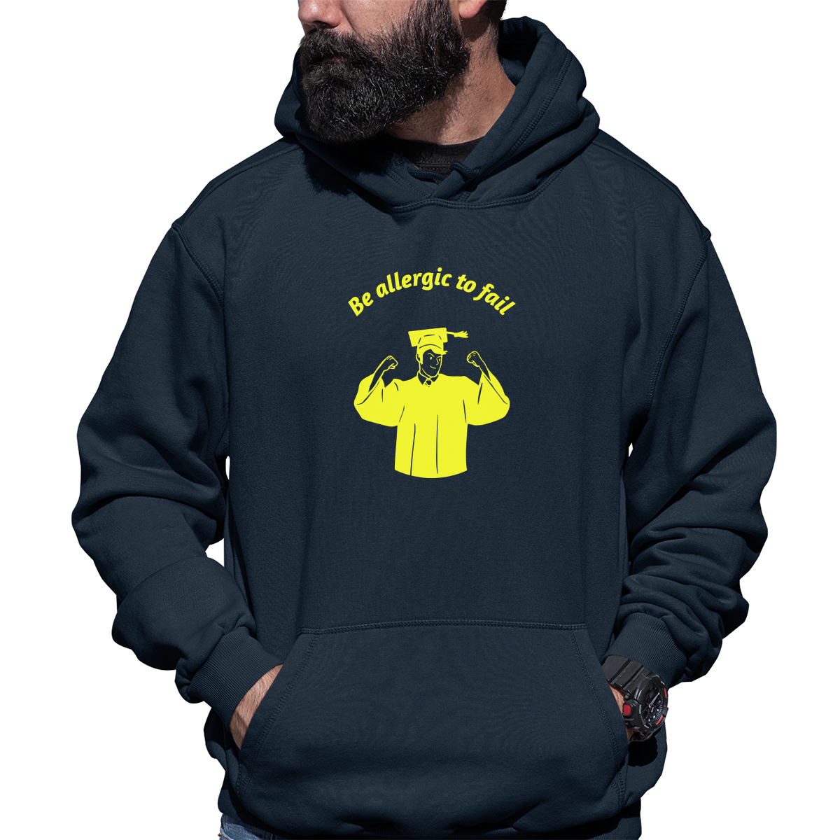 Be Allergic To Fail, Addicted To Success Unisex Hoodie | Navy
