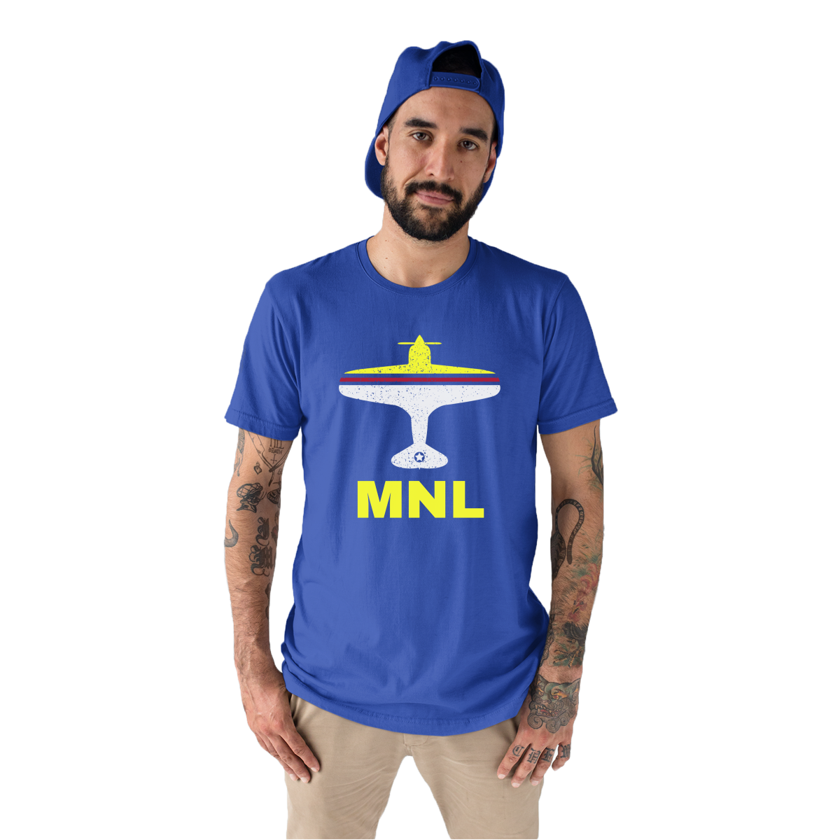 Fly Manila MNL Airport Men's T-shirt | Blue