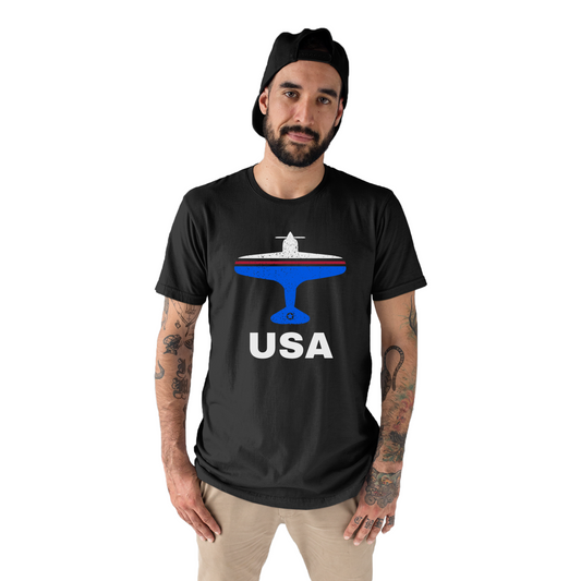 Fly USA Airport Men's T-shirt | Black