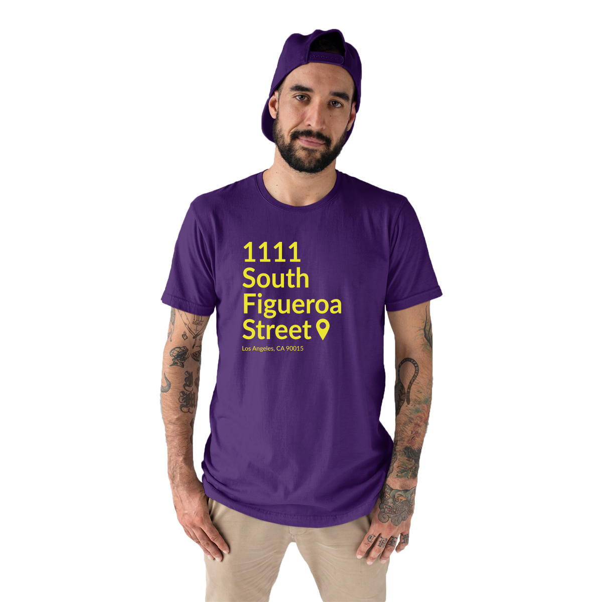 Los Angeles Basketball Stadium Men's T-shirt | Purple