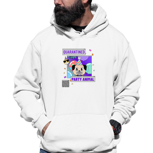 Quarantined Party Animal Unisex Hoodie | White