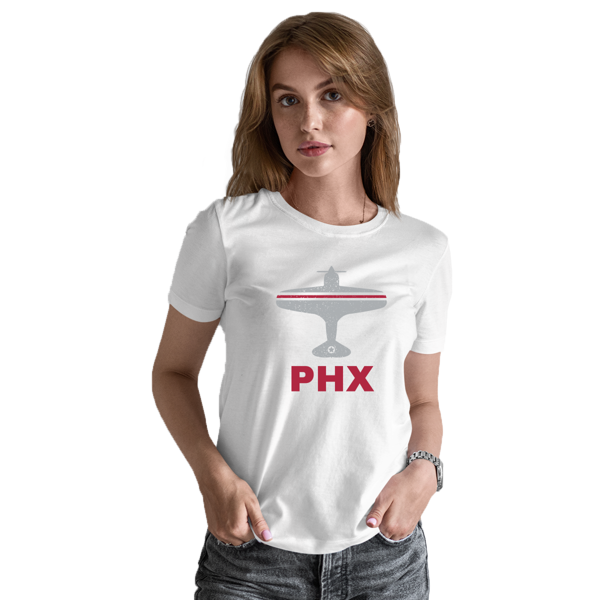 Fly Phoenix PHX Airport  Women's T-shirt | White
