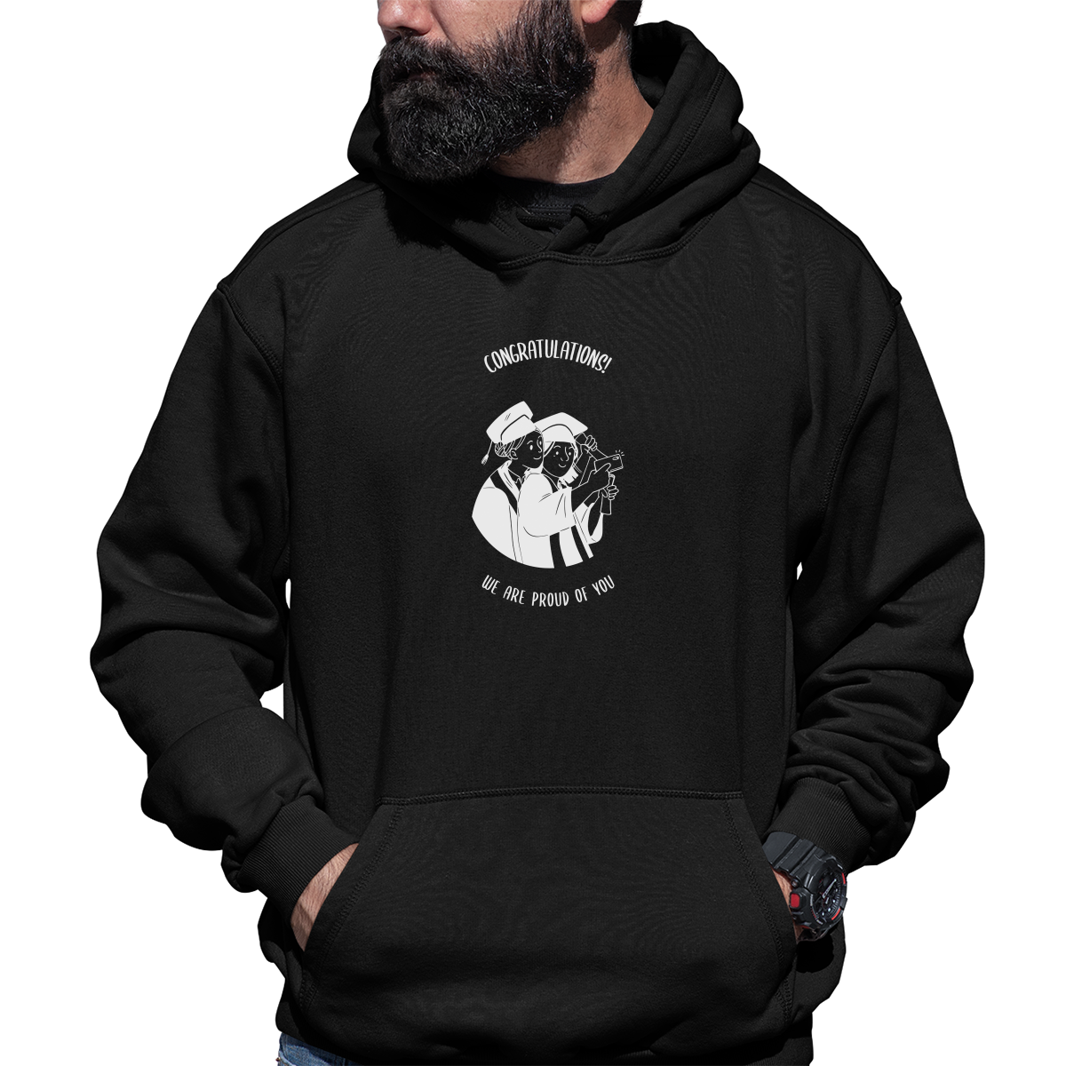 Happy Graduation Day Unisex Hoodie | Black
