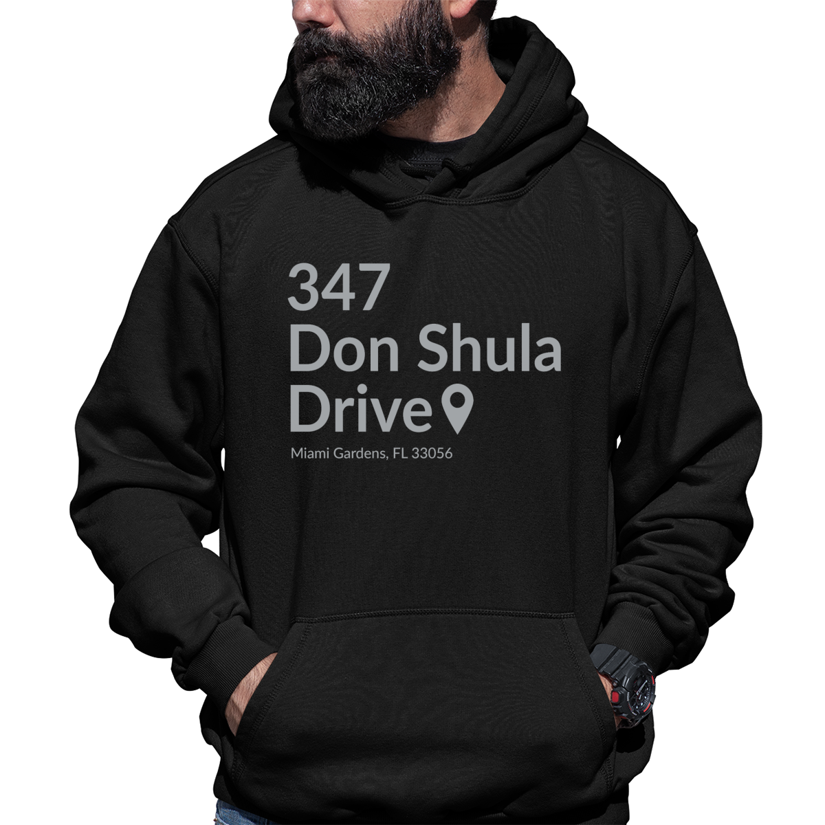 Miami Football Stadium Unisex Hoodie | Black
