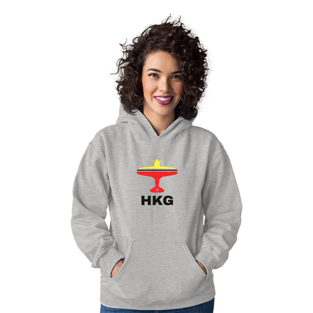 Fly Hong Kong HKG Airport Unisex Hoodie | Gray