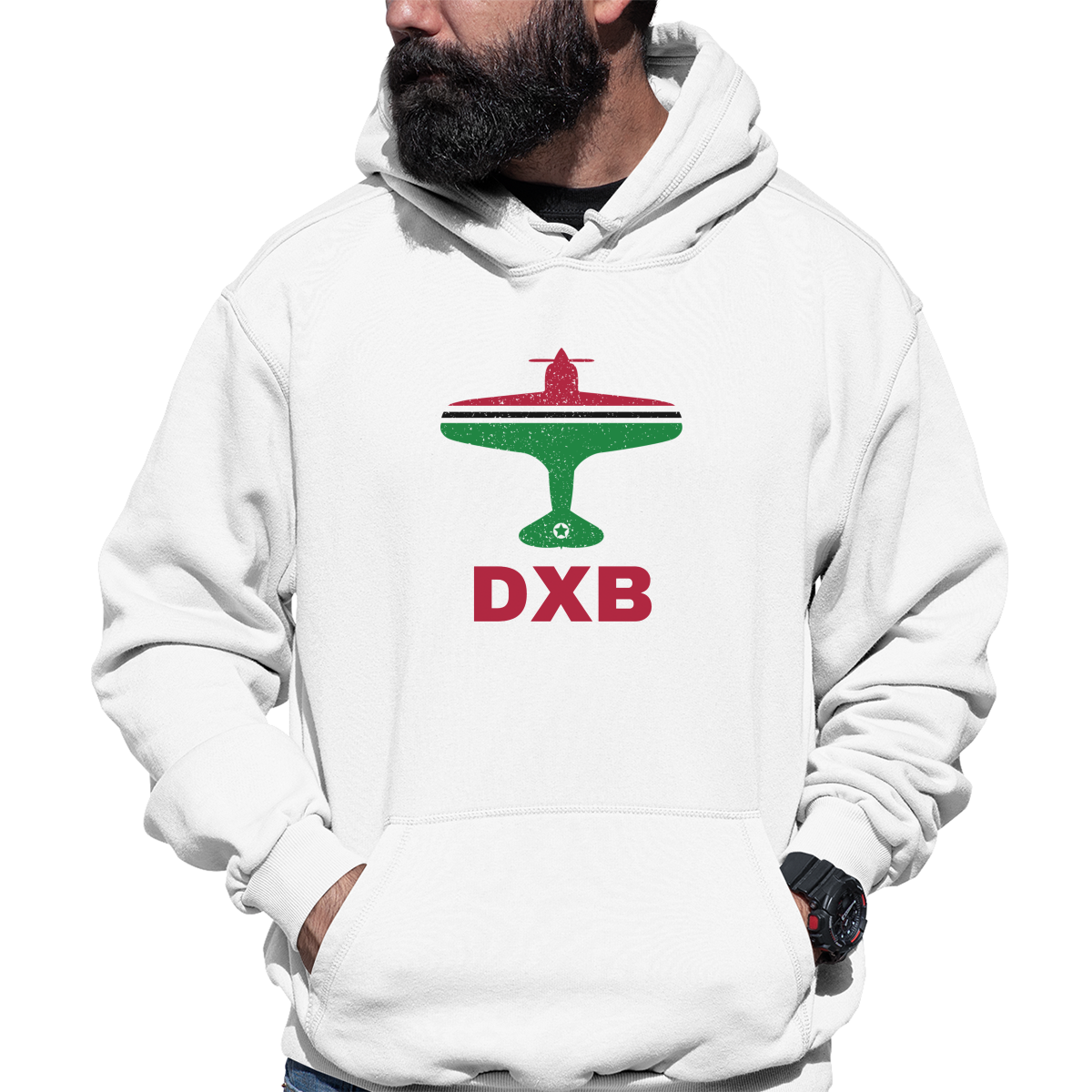Fly Dubai DXB Airport Unisex Hoodie | White