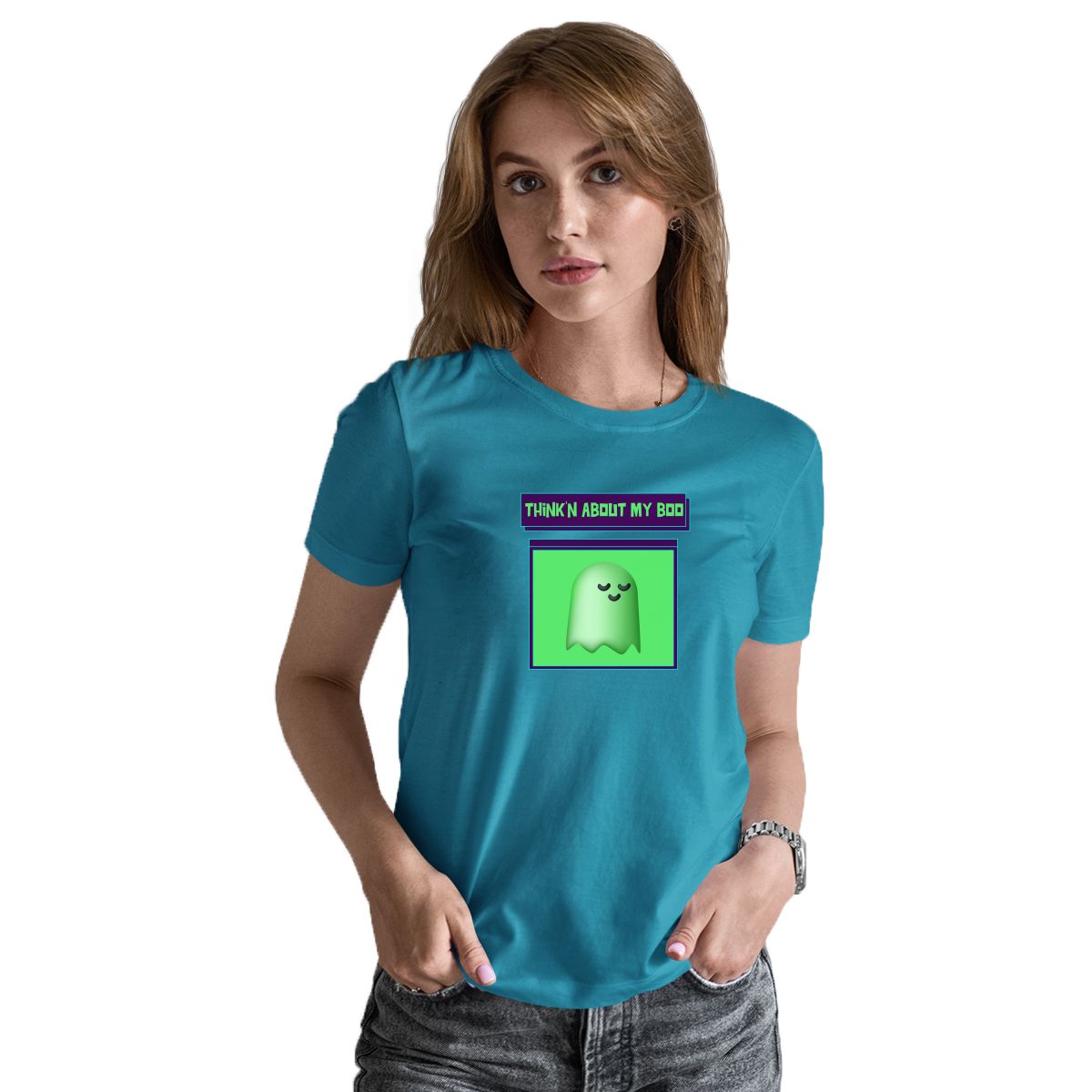 Think'n About My Boo Women's T-shirt | Turquoise