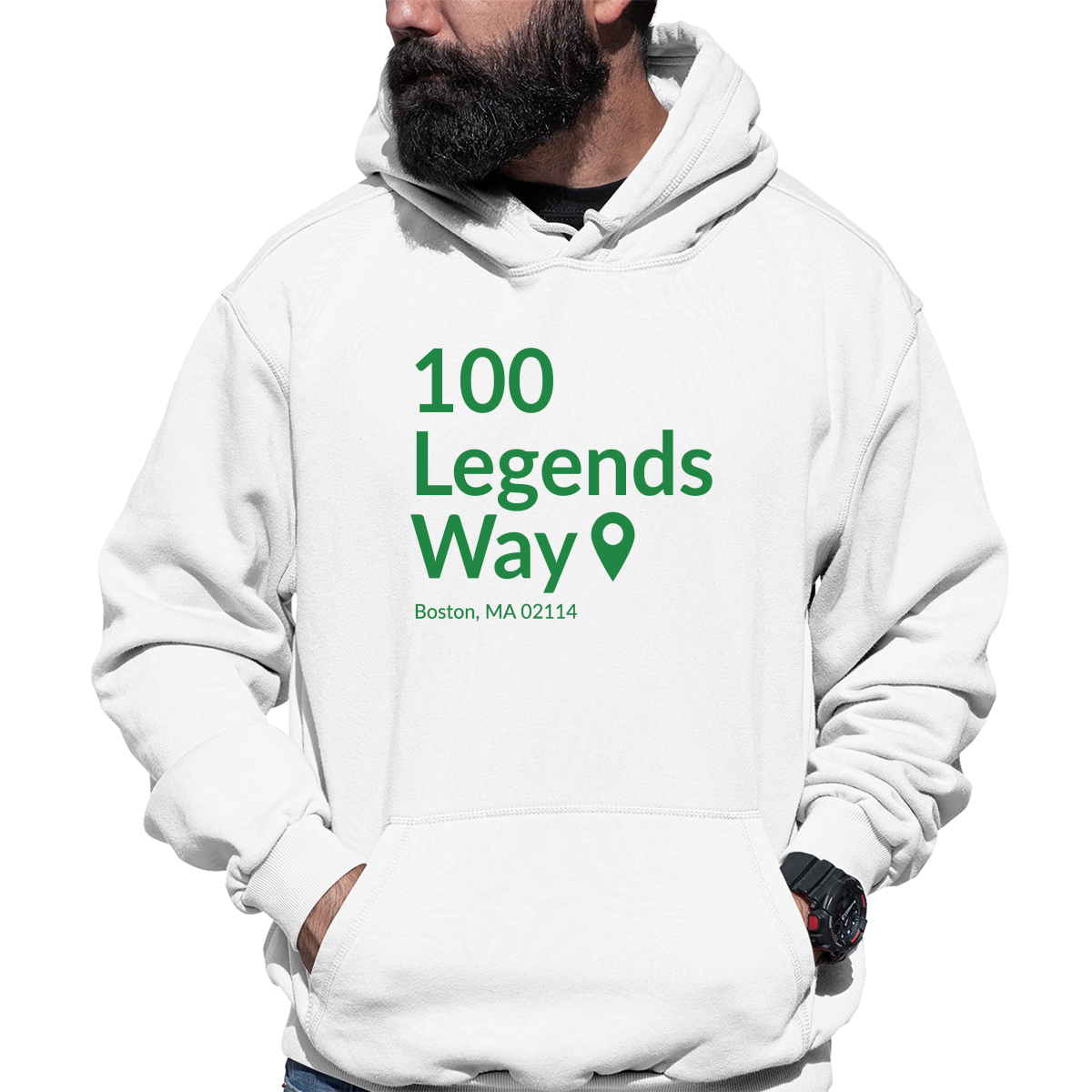 Boston Basketball Stadium  Unisex Hoodie | White