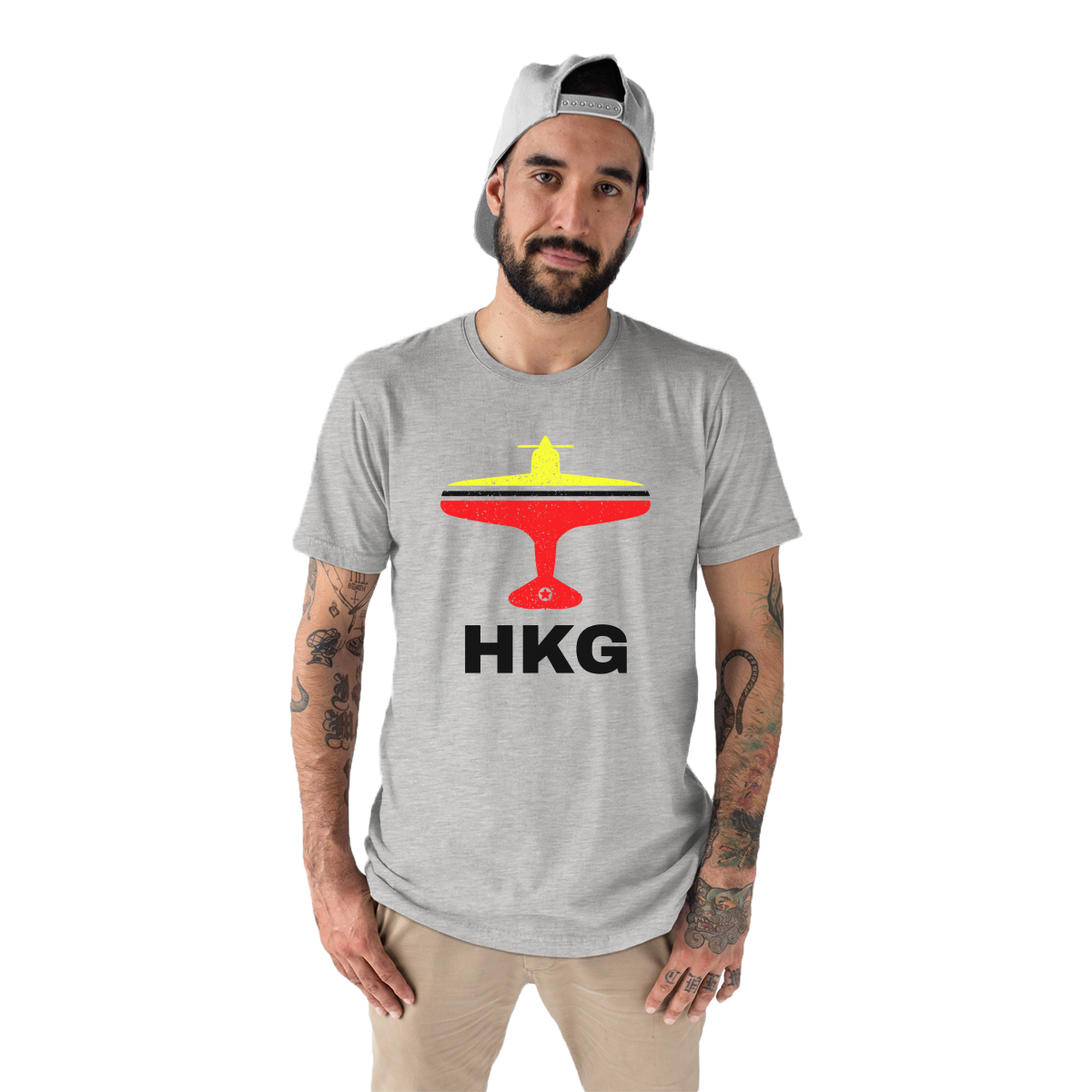 Fly Hong Kong HKG Airport Men's T-shirt | Gray