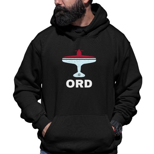 Fly Chicago ORD Airport Unisex Hoodie | Black