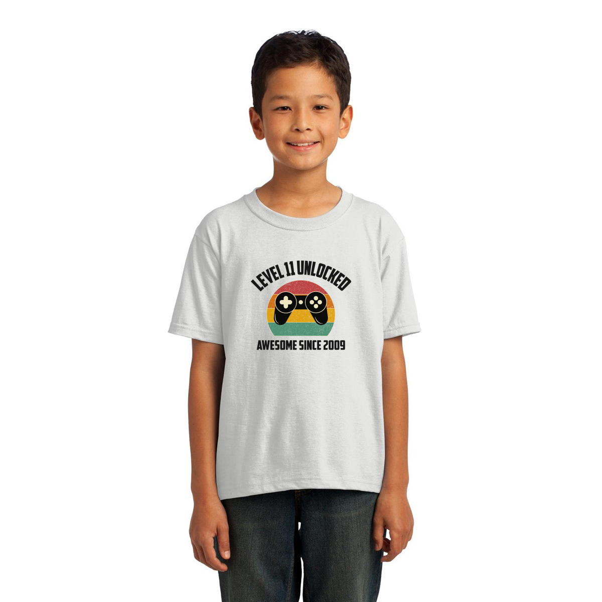 LEVEL 11 UNLOCKED Kids T-shirt | White