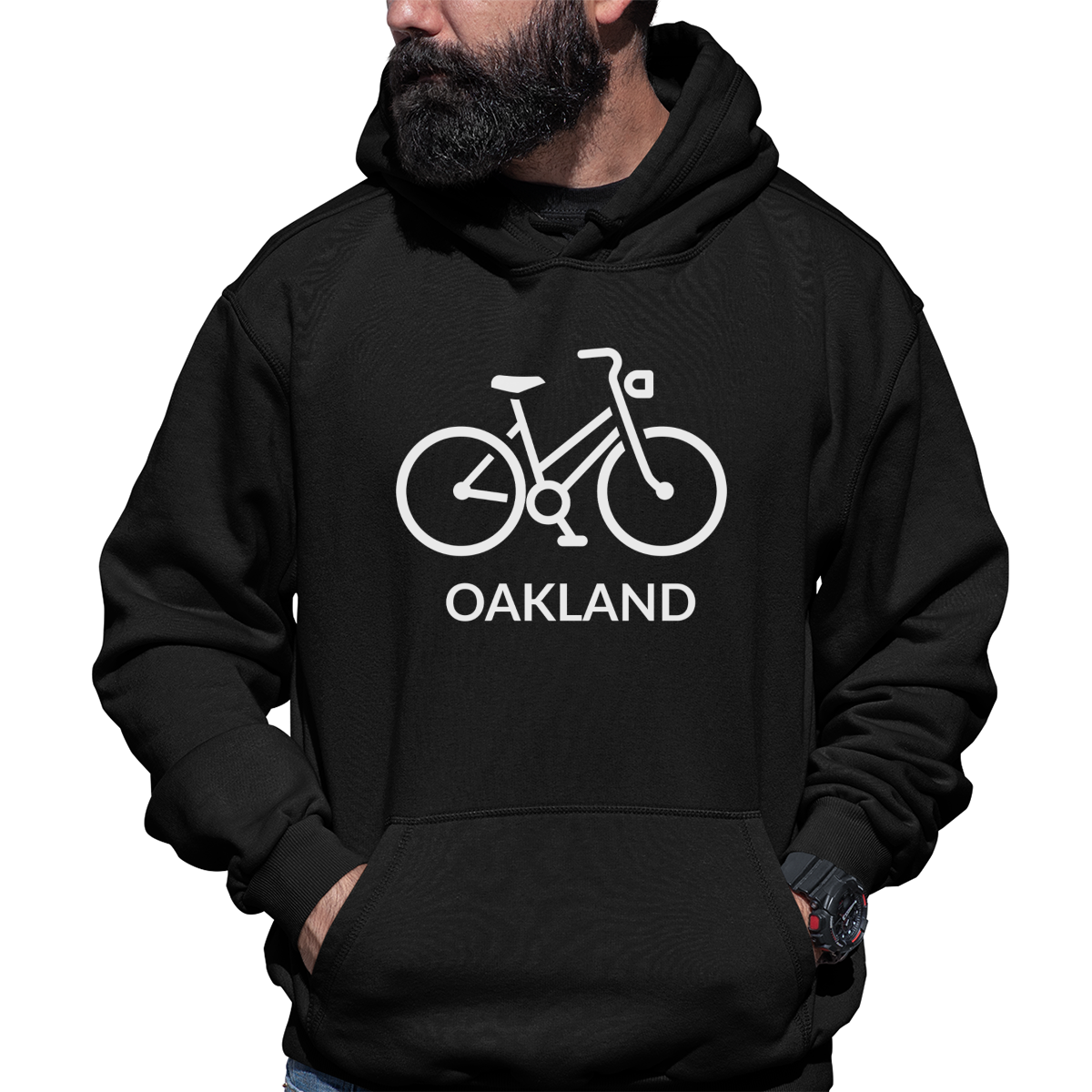 Bike Oakland Represent Unisex Hoodie | Black